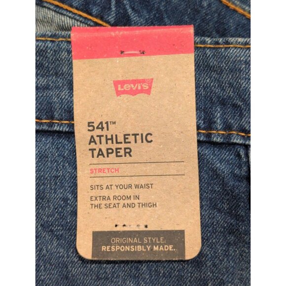 Levis 541 Big & Tall Athletic Taper Stretch Jeans Mens 50X30 Medium Wash Denim - Picture 3 of 6